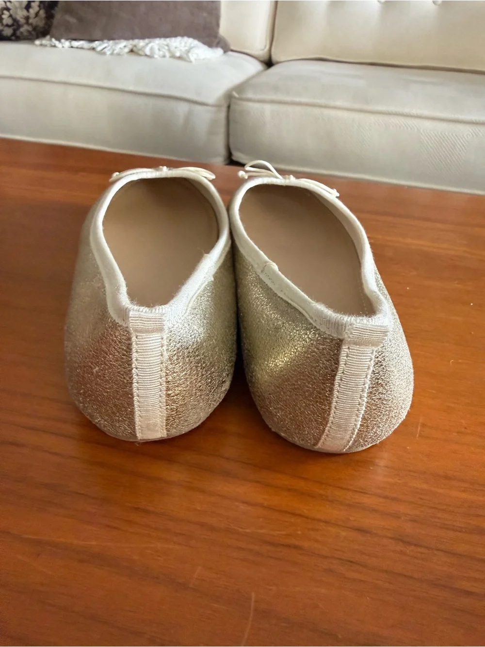 J.Crew Girls Gold Metallic Ballet Flats | size 3